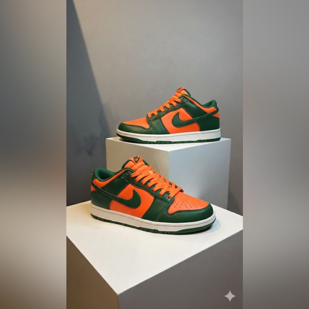 Nike Vibrant Orange and Green Athletic Shoes